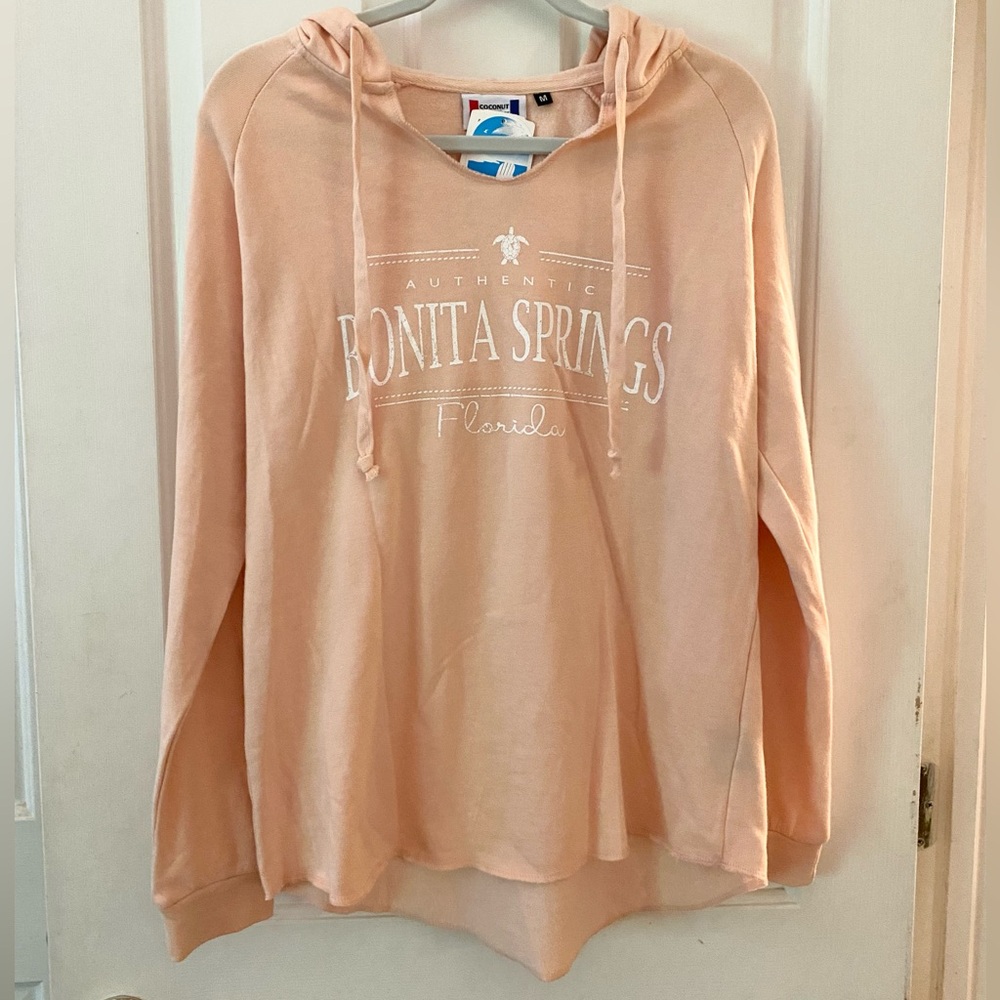 Women’s Florida Hoodie Lightweight Sweatshirt in Peach size Medium